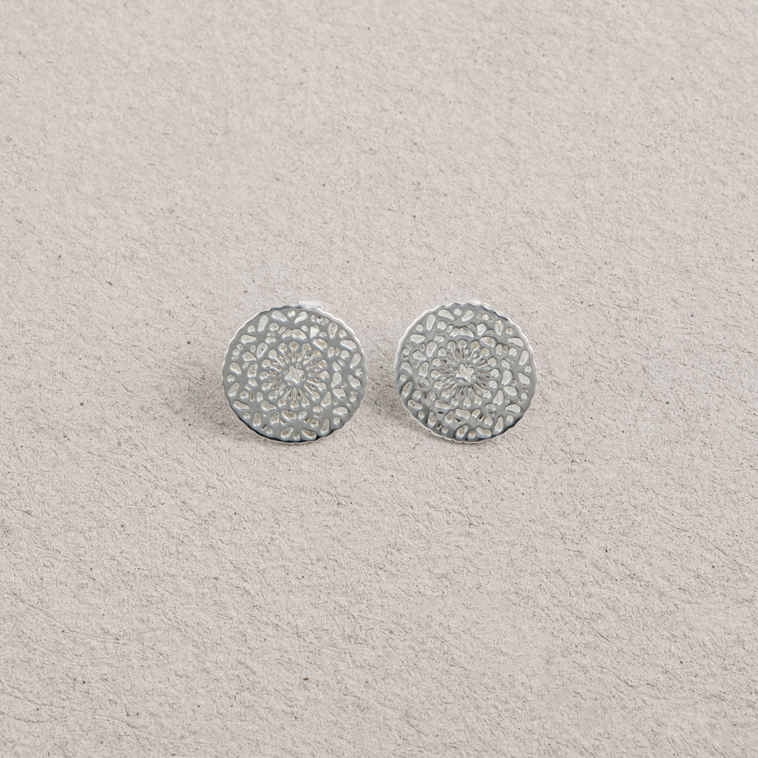 Mandala Studs. Silver