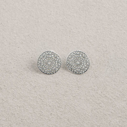 Mandala Studs. Silver